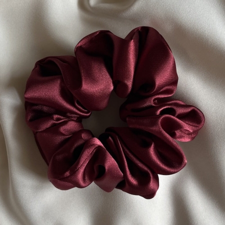 Gumka do włosów bordowa - BoMoye - satyna