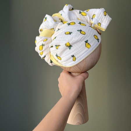 Muślinowy turban bawełniany do włosów BoMoye