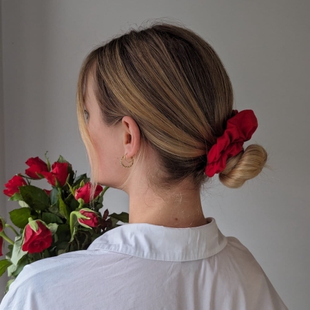 Czerwona bawełniana gumka do włosów BoMoye