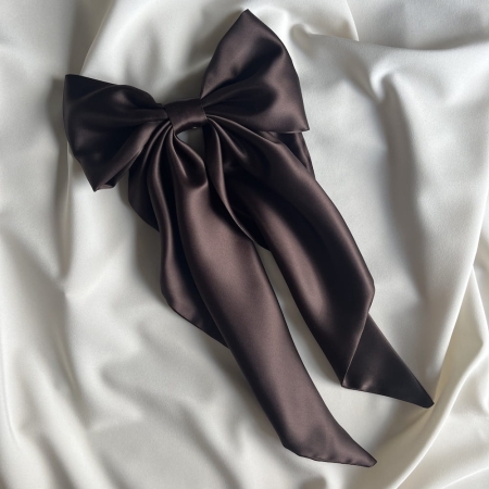 Brązowa kokarda do włosów