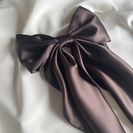 Ciemnobrązowa kokarda do włosów