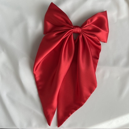 czerwona kokarda do włosów