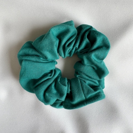 Ciemnozielona bawełniana gumka do włosów