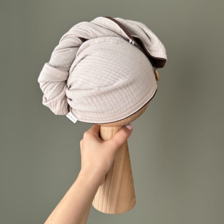 muślinowy turban do osuszania włosów