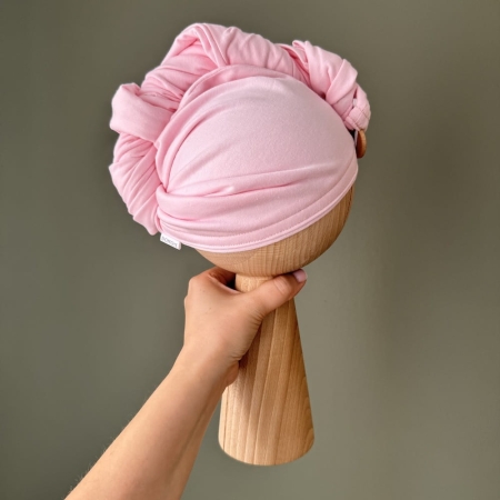 Pastelowy różowy turban do włosów BOMOYE