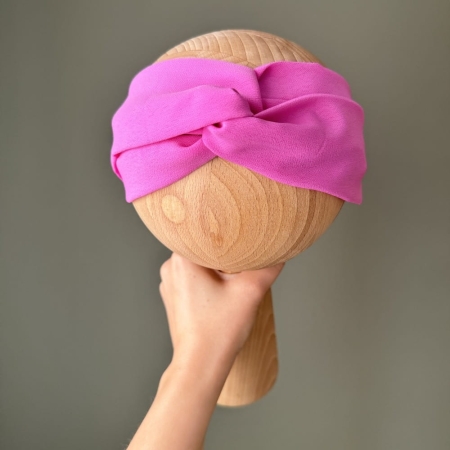 Opaska do włosów z szyfonu PINK