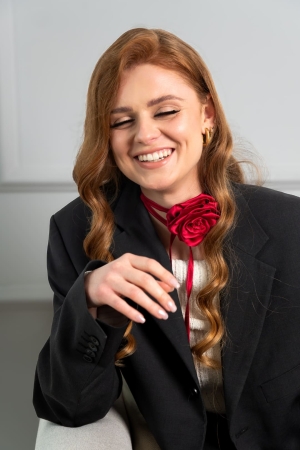 czerwony jedwabny choker na szyję BOMOYE