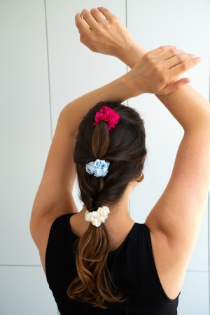 zestaw trzech jedwabnych gumek do włosów cienkich BOMOYE