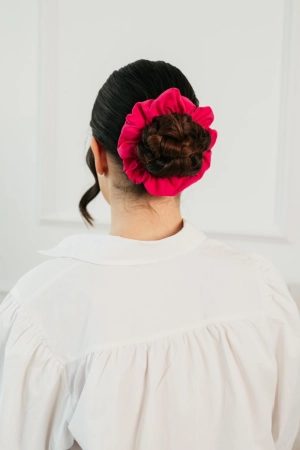 różowa gumka do włosów z bawełny, bawełniana scrunchie