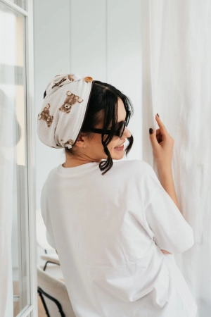turban do wlosow bawelna, misie