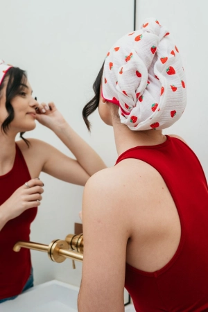 turban do suszenia wlosow w truskawki