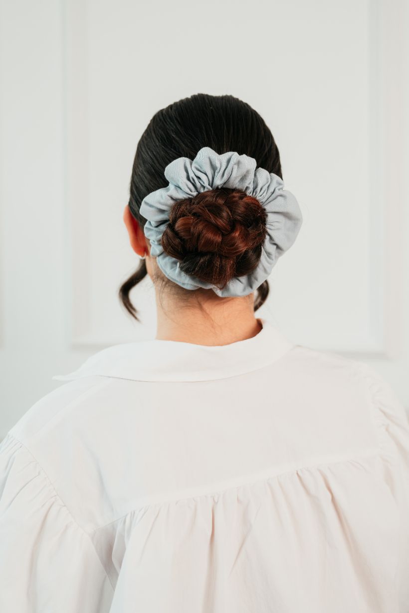 gumka do włosów szary, scrunchie szary
