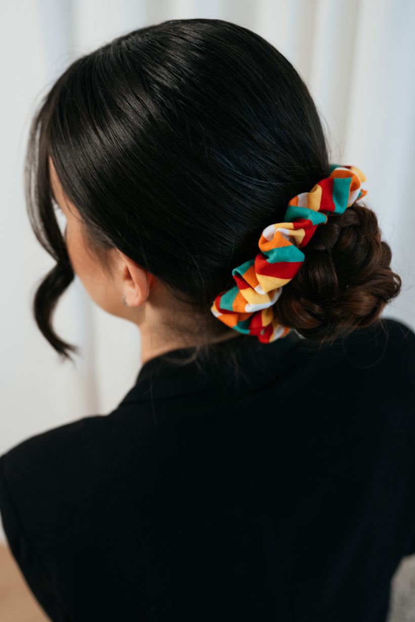 scrunchie bawełna kolorowe pasy